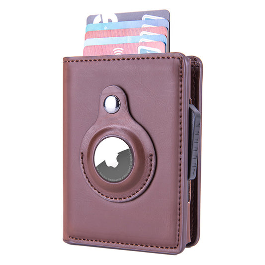Rfid Card Holder Small Leather Slim Wallet For Airtag.